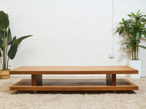 Long Wood Low Profile Coffee Table