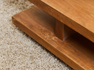 Long Wood Low Profile Coffee Table