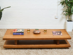 Long Wood Low Profile Coffee Table