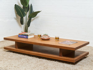 Long Wood Low Profile Coffee Table