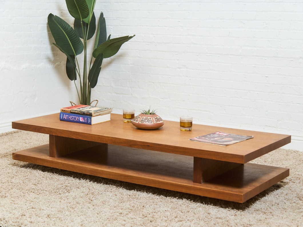 Long Wood Low Profile Coffee Table