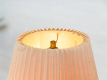 Load image into Gallery viewer, Vintage Studio Pottery Lamp with Pleated Shade 1970s Organic Modern
