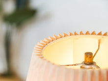 Load image into Gallery viewer, Vintage Studio Pottery Lamp with Pleated Shade 1970s Organic Modern
