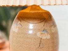 Load image into Gallery viewer, Vintage Studio Pottery Lamp with Pleated Shade 1970s Organic Modern
