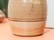 Load image into Gallery viewer, Vintage Studio Pottery Lamp with Pleated Shade 1970s Organic Modern

