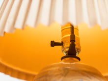 Load image into Gallery viewer, Vintage Studio Pottery Lamp with Pleated Shade 1970s Organic Modern
