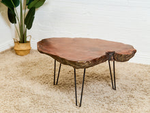 Load image into Gallery viewer, Organic Burl Slab Coffee Table with Hairpin Legs
