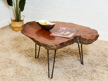 Load image into Gallery viewer, Organic Burl Slab Coffee Table with Hairpin Legs
