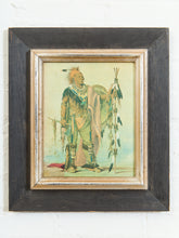 Load image into Gallery viewer, Vintage Portrait of a Plains Warrior Matted &amp; Framed Lithograph
