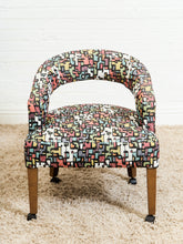 Load image into Gallery viewer, Set of Mid-Century Barrel Arm Chairs in Abstract Upholstery
