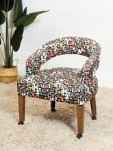 Load image into Gallery viewer, Set of Mid-Century Barrel Arm Chairs in Abstract Upholstery
