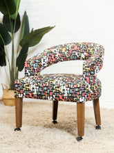 Load image into Gallery viewer, Set of Mid-Century Barrel Arm Chairs in Abstract Upholstery
