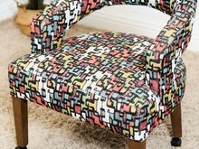 Load image into Gallery viewer, Set of Mid-Century Barrel Arm Chairs in Abstract Upholstery
