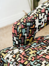 Load image into Gallery viewer, Set of Mid-Century Barrel Arm Chairs in Abstract Upholstery
