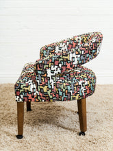 Load image into Gallery viewer, Set of Mid-Century Barrel Arm Chairs in Abstract Upholstery
