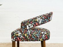 Load image into Gallery viewer, Set of Mid-Century Barrel Arm Chairs in Abstract Upholstery
