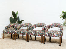 Load image into Gallery viewer, Set of Mid-Century Barrel Arm Chairs in Abstract Upholstery
