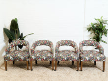 Load image into Gallery viewer, Set of Mid-Century Barrel Arm Chairs in Abstract Upholstery
