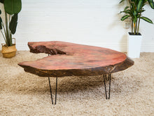 Load image into Gallery viewer, Burlwood Mid Century Coffee Table with Hairpin legs
