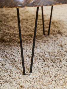 Burlwood Mid Century Coffee Table with Hairpin legs
