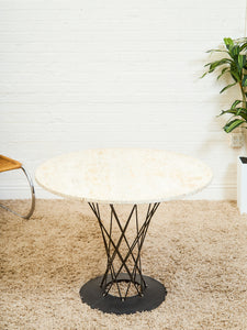 Cyclone Dining Table with Traventine Top