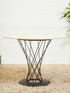 Cyclone Dining Table with Traventine Top