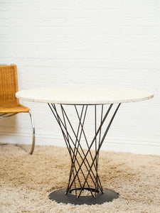 Cyclone Dining Table with Traventine Top
