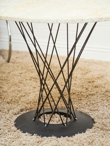 Cyclone Dining Table with Traventine Top