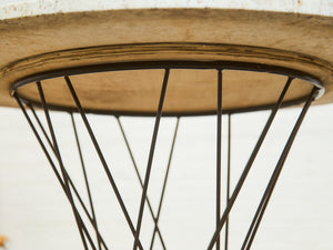 Cyclone Dining Table with Traventine Top