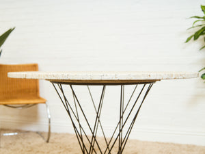 Cyclone Dining Table with Traventine Top