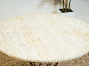 Cyclone Dining Table with Traventine Top