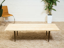 Load image into Gallery viewer, Travertine Mid Century Coffee Table
