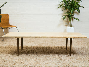 Travertine Mid Century Coffee Table