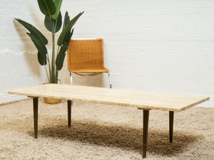 Travertine Mid Century Coffee Table
