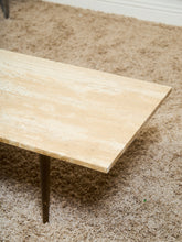 Load image into Gallery viewer, Travertine Mid Century Coffee Table
