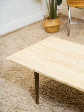Load image into Gallery viewer, Travertine Mid Century Coffee Table
