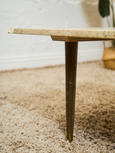 Travertine Mid Century Coffee Table