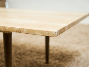 Travertine Mid Century Coffee Table