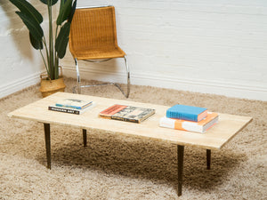 Travertine Mid Century Coffee Table