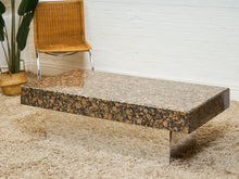 Load image into Gallery viewer, Post Modern Granite Coffee Table with Chrome Pedestal Base
