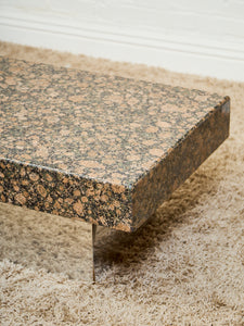 Post Modern Granite Coffee Table with Chrome Pedestal Base