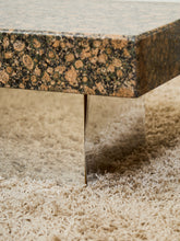 Load image into Gallery viewer, Post Modern Granite Coffee Table with Chrome Pedestal Base
