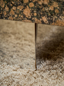 Post Modern Granite Coffee Table with Chrome Pedestal Base