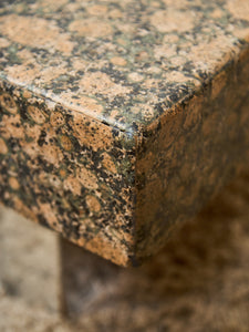 Post Modern Granite Coffee Table with Chrome Pedestal Base
