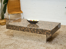 Load image into Gallery viewer, Post Modern Granite Coffee Table with Chrome Pedestal Base
