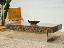 Load image into Gallery viewer, Post Modern Granite Coffee Table with Chrome Pedestal Base
