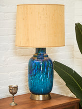 Load image into Gallery viewer, Studio Pottery Glazed Blue Lamp
