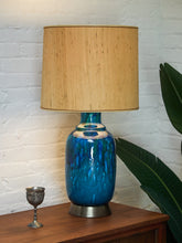 Load image into Gallery viewer, Studio Pottery Glazed Blue Lamp
