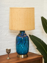 Load image into Gallery viewer, Studio Pottery Glazed Blue Lamp
