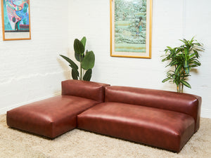 Low profile 70’s Style Cantina Leather Sofa